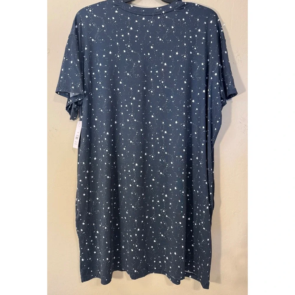 Joyspun Sleepshirt Women 2X-3X‎ Stars Dreamy Soft Pocket Nightgown NEW
